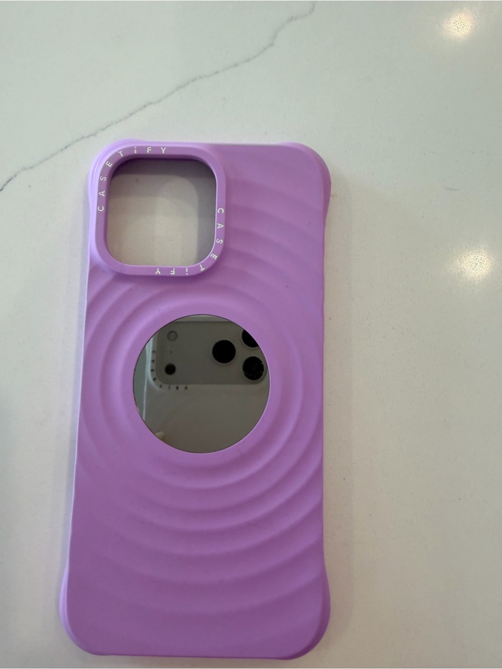 Casetify Lavender Ripple iPhone Case with Built-In Mirror